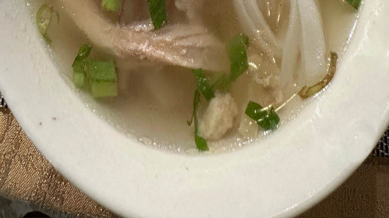 Closeup of chicken pho