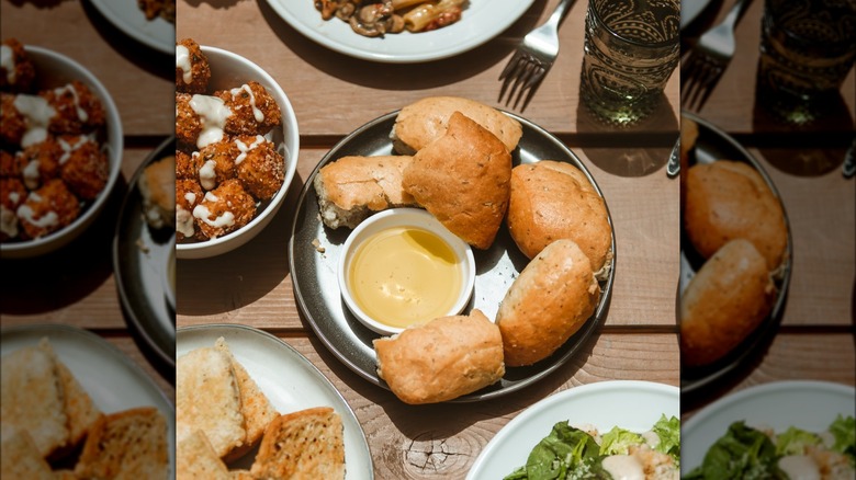 dish of bread and oil