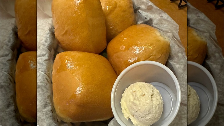 bread rolls with butter