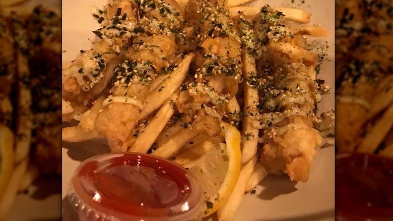 Fried fish with furikake seasoning