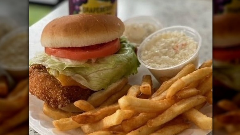 Lawrence's Fish & Shrimp sandwich