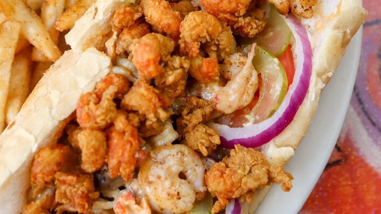 Oceana Grill fried shrimp po'boy