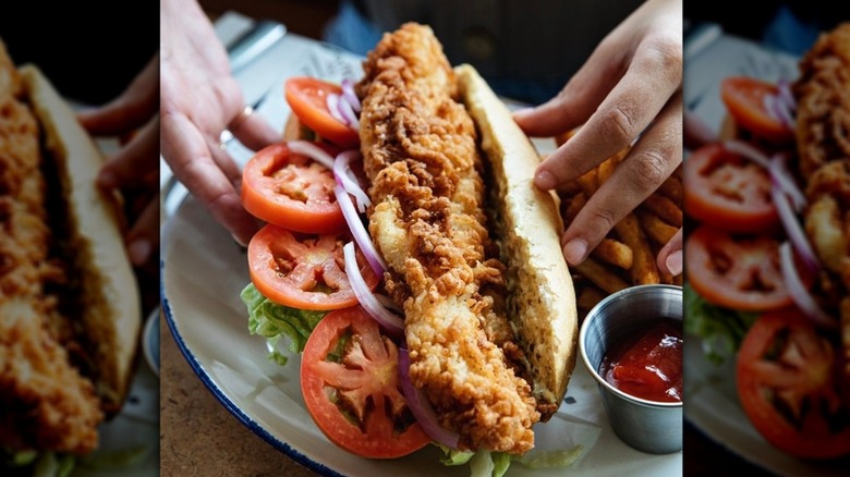 Poogan's Porch fried fish sandwich