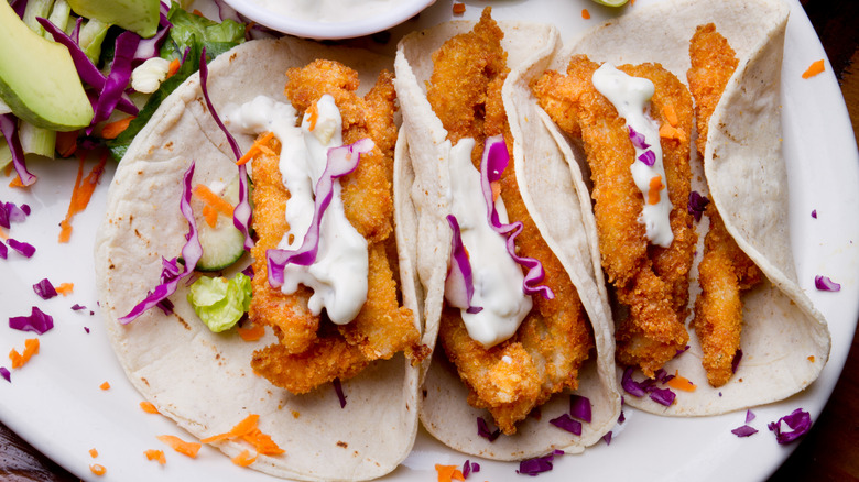 Battered fish tacos