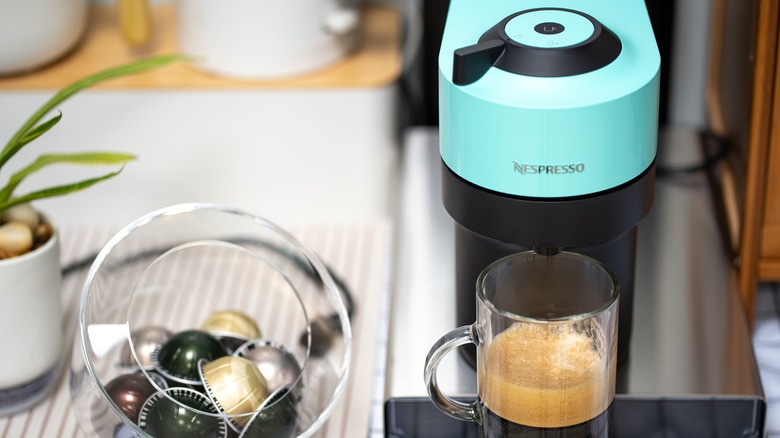 Nespresso Pop machine and capsules