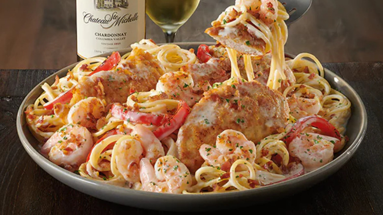 Chicken and shrimp carbonara