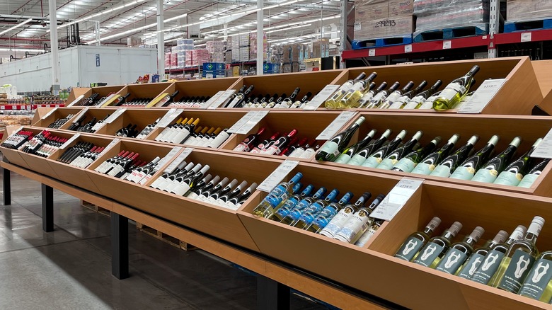 Bottles of wine at Costco