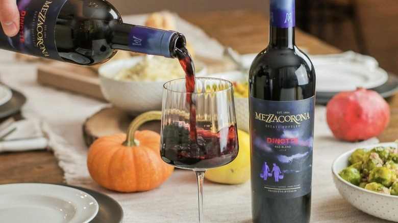 A glass of Mezzacorona wine