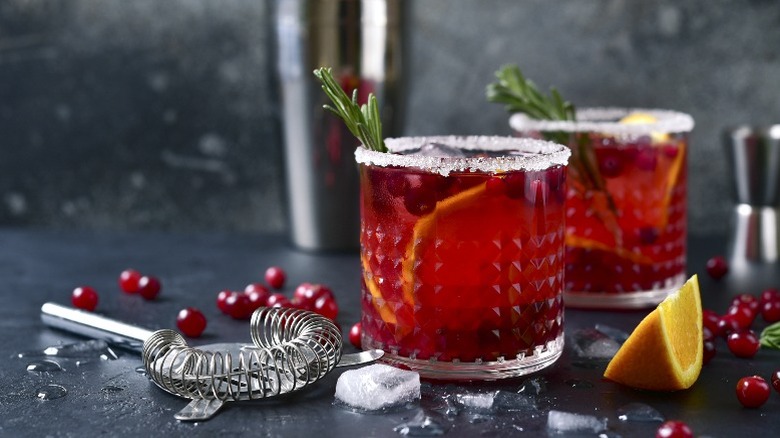 Cranberry cocktail with oranges