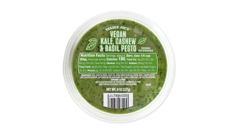 Trader Joes Vegan Kale, Cashew & Basil Pesto from above