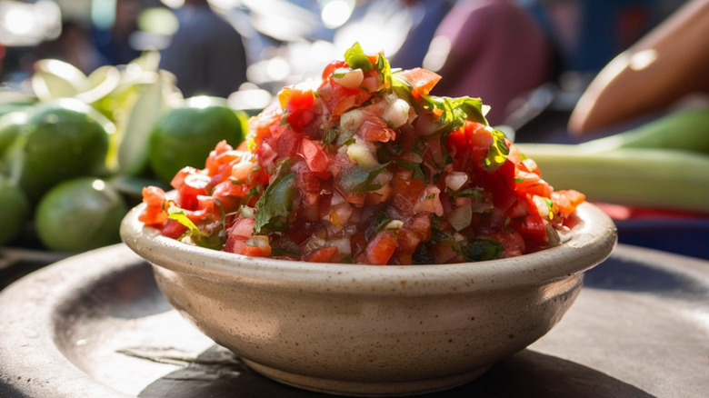 Pico de gallo served in bowl