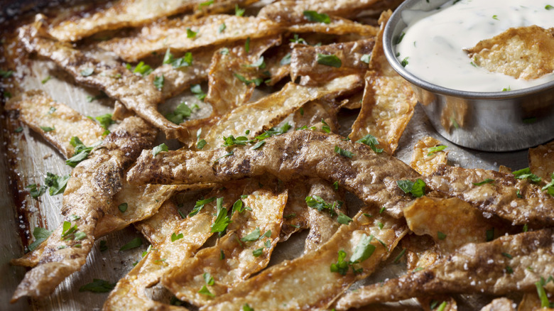 Potato skins on a plate