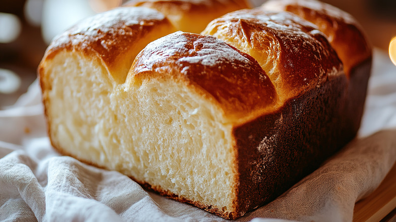 sliced brioche on white cloth