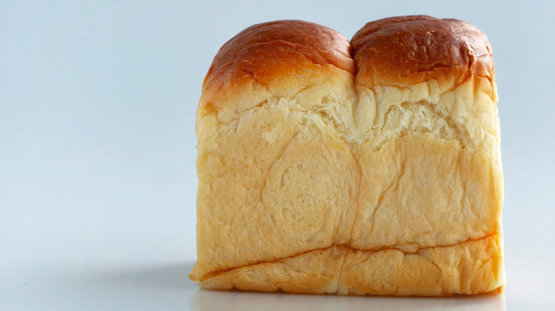 Japanese milk bread white background