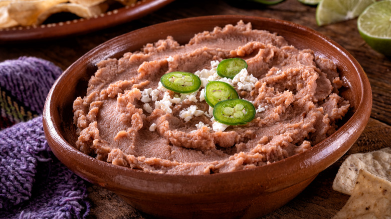 refried beans with cojita