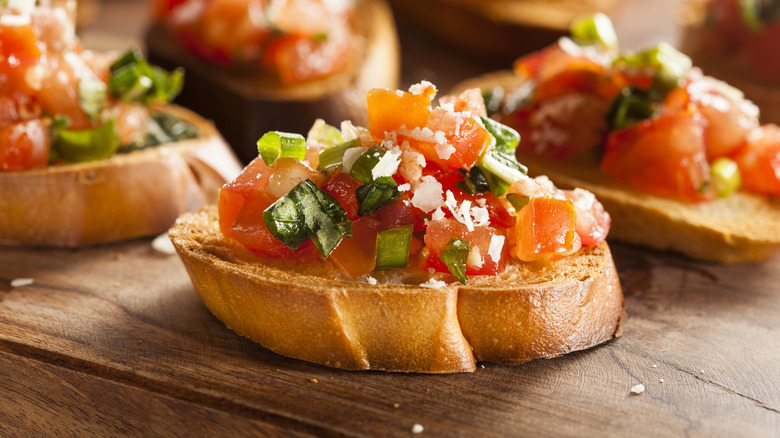 bruschetta with basil and parmigiano 
