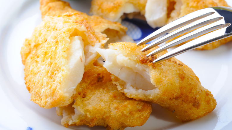 Fried cod fish