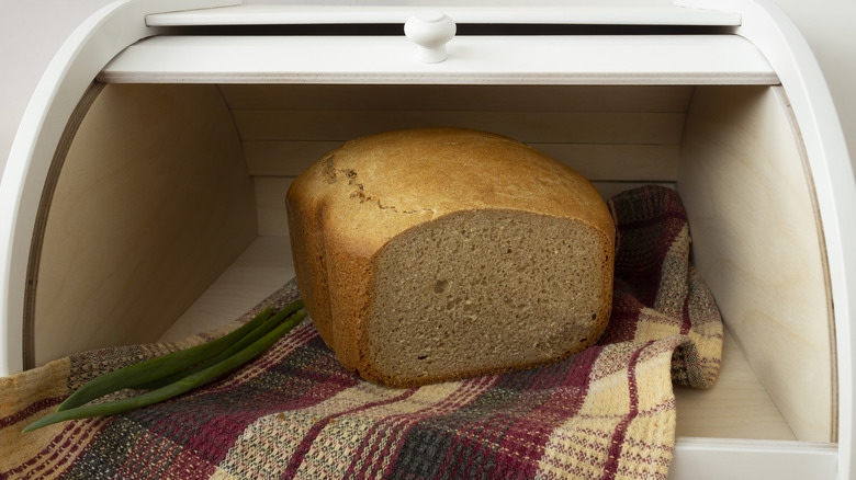 bread loaf in bread box
