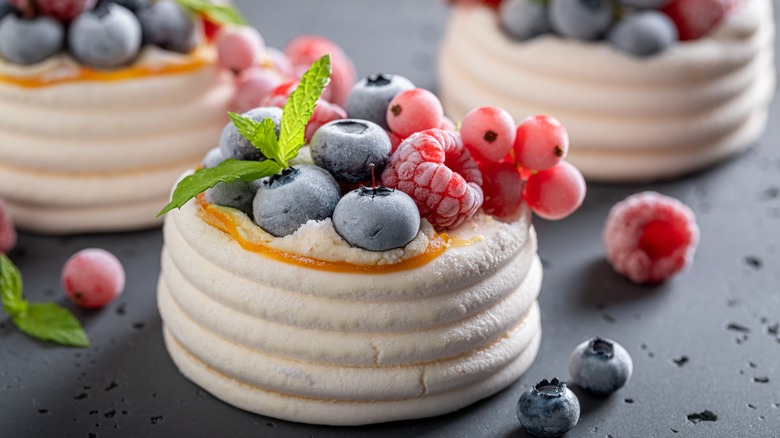 frozen cheesecake topped with fruit