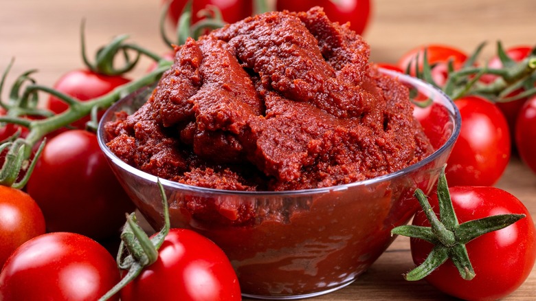 Bowl of tomato paste