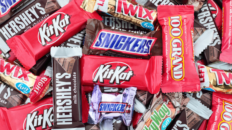a pile of classic candy bars