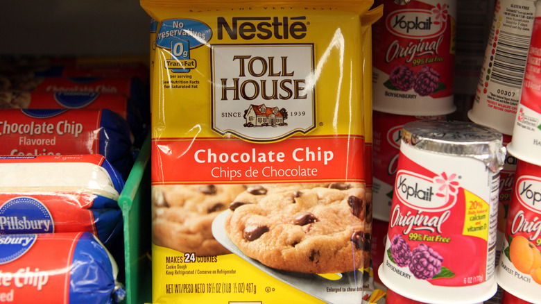Nestle cookie dough on shelf