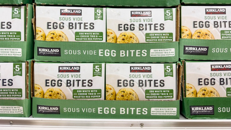 Boxes of Kirkland egg bites