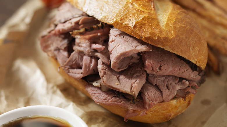 Filled up roast beef sandwich