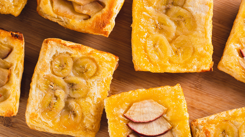 upside down pastry tarts with fruit