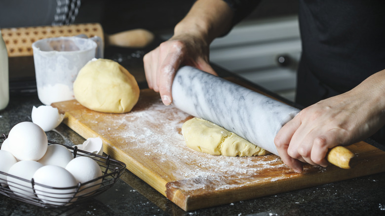 Rolling out dough