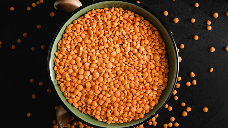 red lentils in a bowl