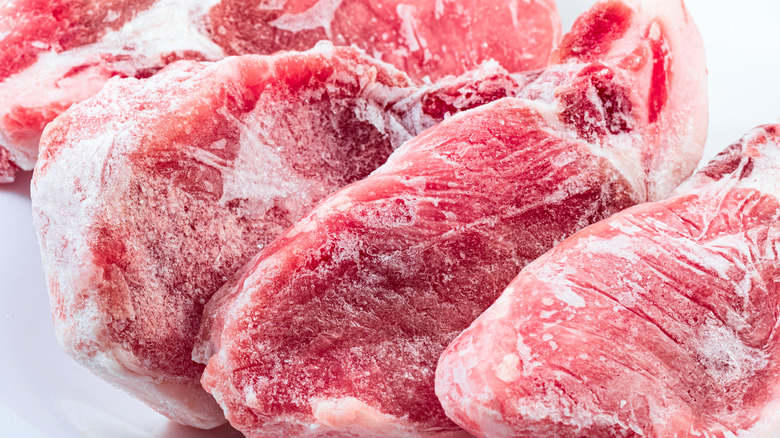 Raw frozen meat