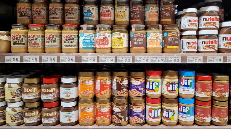 Peanut butter on store shelves