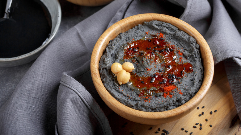 black bean hummus with toppings