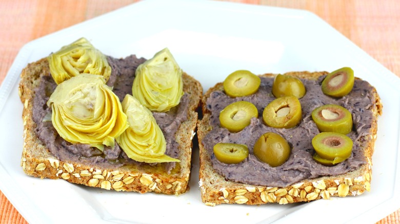 black bean hummus on toast