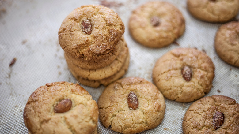 Chinese almond cookies being made