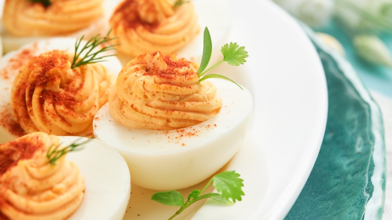 Deviled eggs on a plate