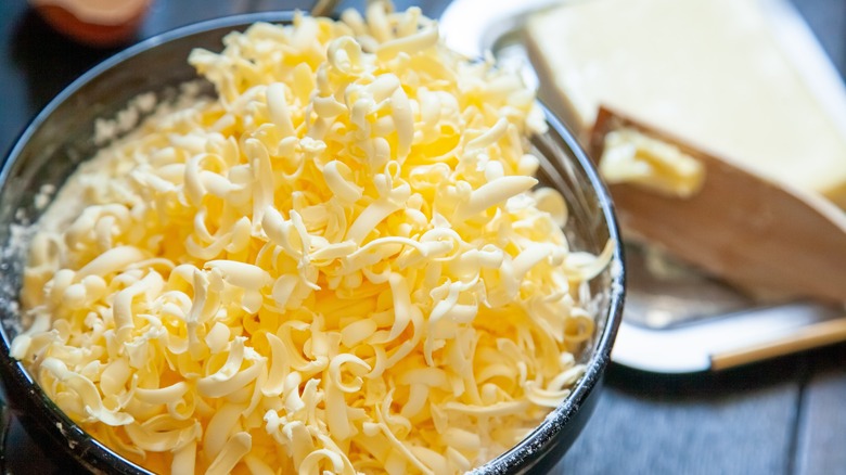 grated butter in a bowl