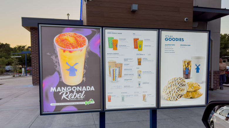 Drive-thru menu at a Dutch Bros coffee shop