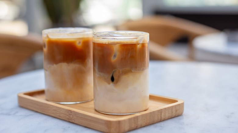 Pair of iced coffees
