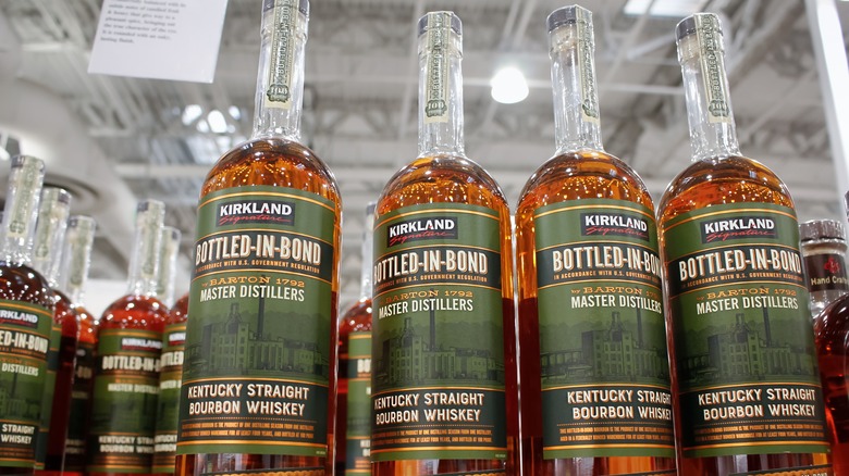 bottles of Kirkland Straight Bourbon Whiskey