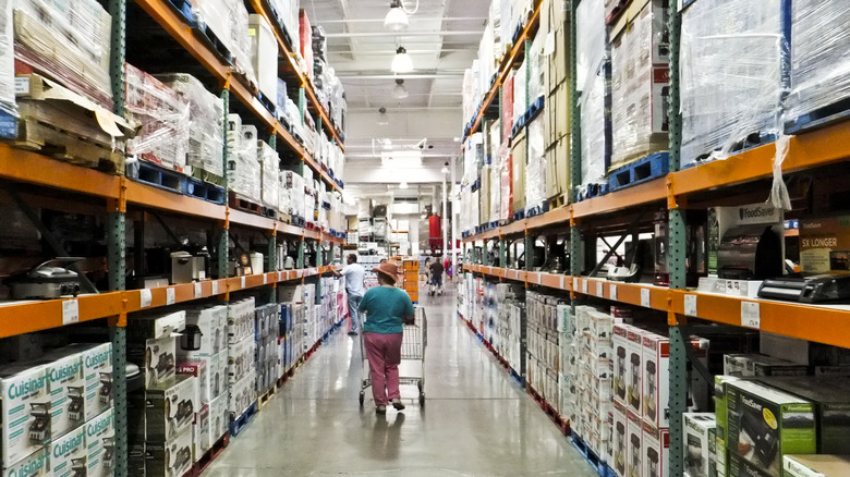 shopper walking the aisles at Costco