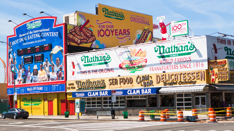 Nathan's Famous storefront on Coney Island