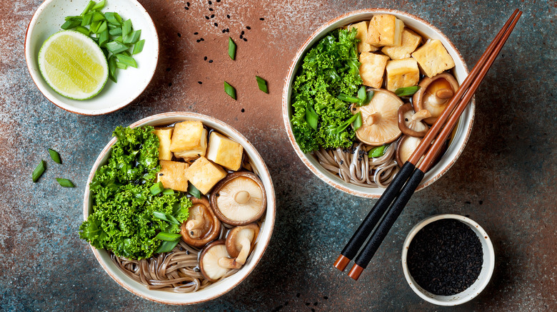 tofu and mushroom ramen