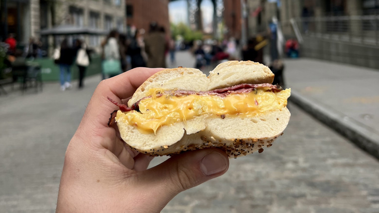 Bacon, egg, cheese on bagel