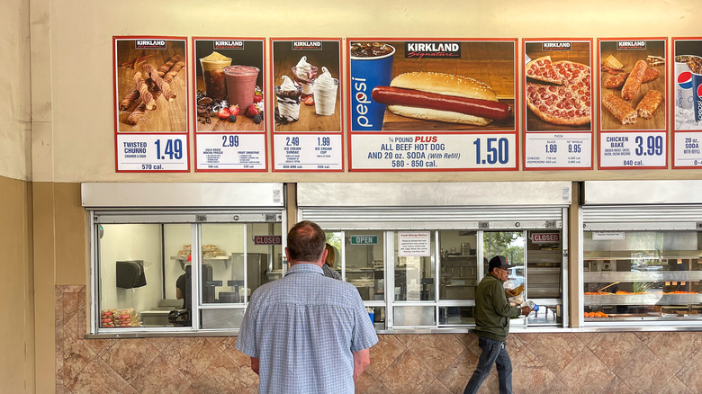 man in front Costco food court