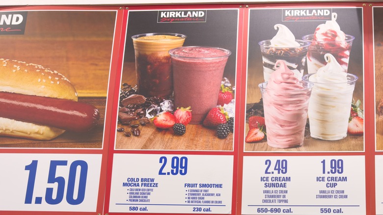 Costco food court menu