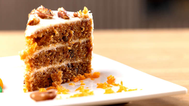 A slice of carrot cake