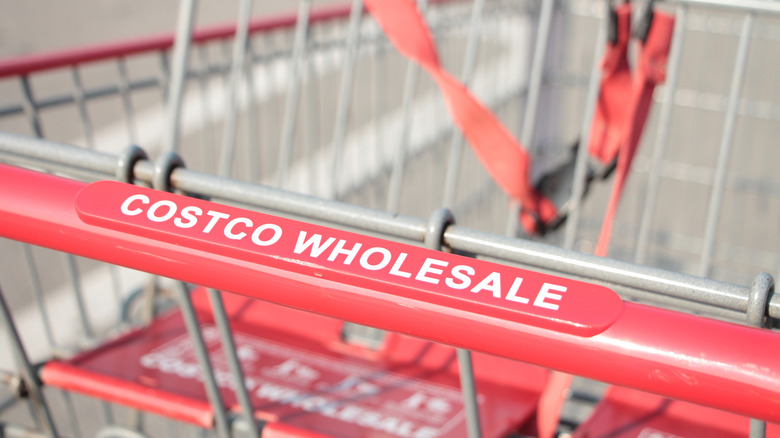 Close-up photo of a Costco shopping cart