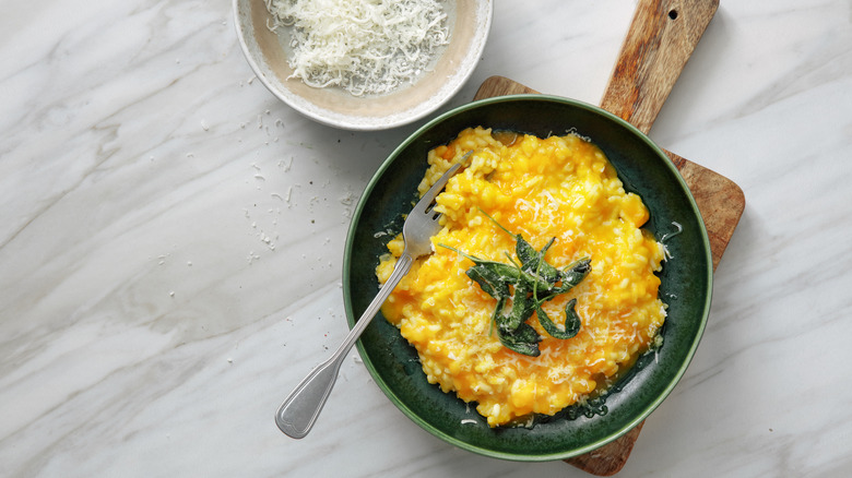 Pumpkin risotto with sage